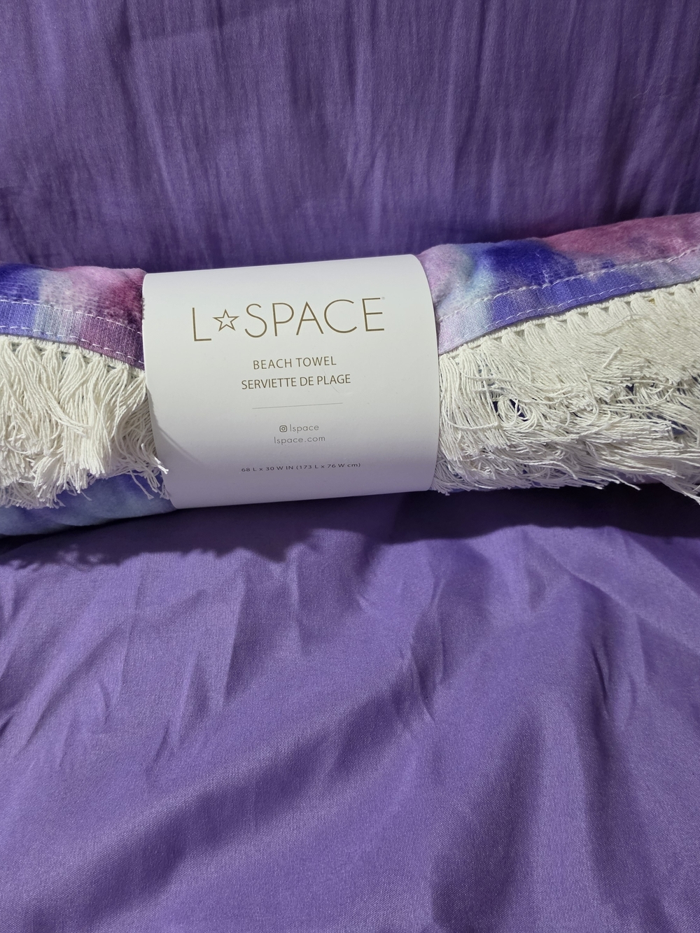 L*Space Tie-Dye Fringe Beach Towel